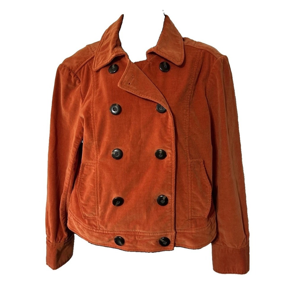 Rafaella Vintage Y2K Corduroy Jacket Streetwear Women's Size 8 Burnt Orange